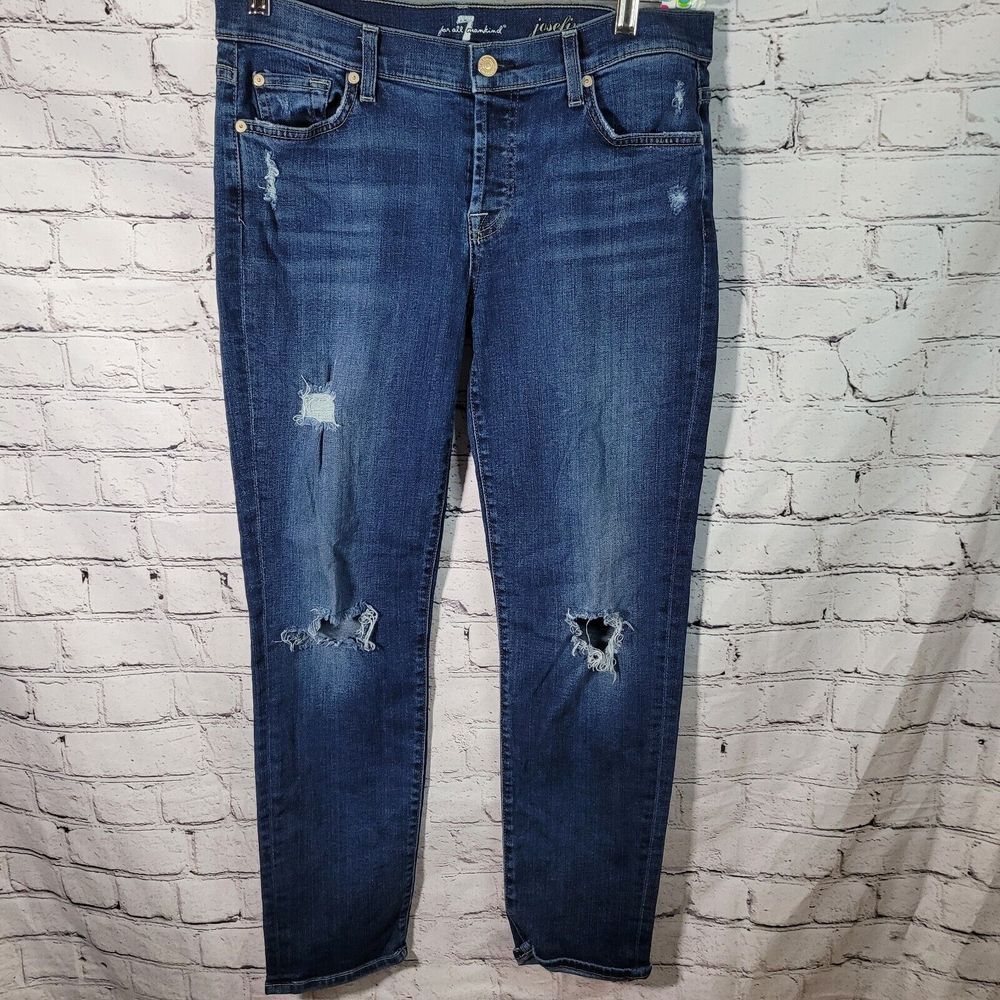 Seven For All Mankind,‎ Josefina Boyfriend Skinny Jeans, Button Fly, Size 28